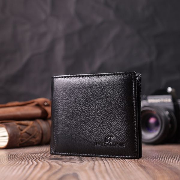 Шкіряне чоловіче портмоне із затискачем ST Leather 22481 Чорний 22481 фото