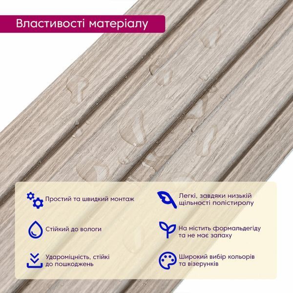 Рейка декоративна PS 2900х120х12мм Світлий дуб SW-00002129 SW-00002129 фото