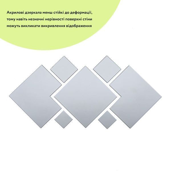 Дзеркальний декор акриловий самоклеючий срібло, 7шт (D) SW-00002508 SW-00002508 фото