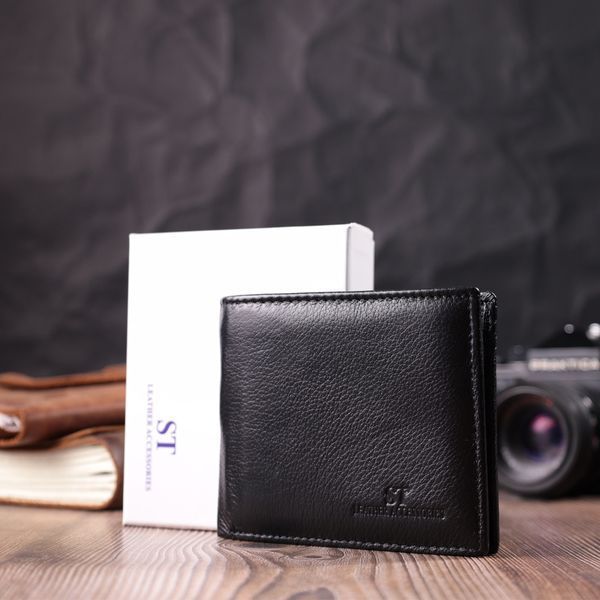 Шкіряне чоловіче портмоне із затискачем ST Leather 22481 Чорний 22481 фото