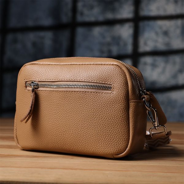 Жіноча сумка крос-боді з натуральної шкіри Vintage sale_15139 Бежевий sale_15139 фото