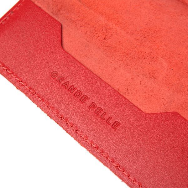 Яркая обложка на паспорт из натуральной кожи GRANDE PELLE 11484 Красный 11484 фото