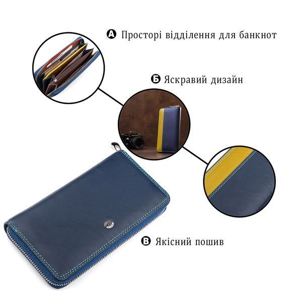 Гаманець жіночий ST Leather 18375 (SB71) на блискавці Синій 18375 фото