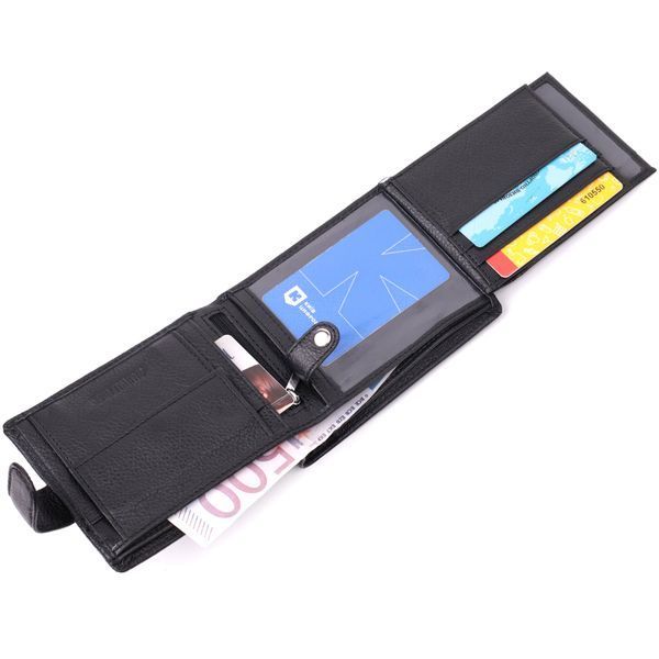 Интересный бумажник с блоком под документы из натуральной кожи ST Leather 22480 Черный 22480 фото