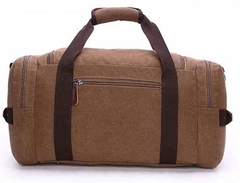 Дорожная сумка текстильная с карманом Vintage 20193 Коричневая 20193 фото