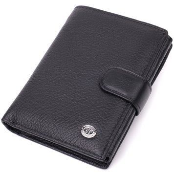 Солідний чоловічий гаманець з натуральної шкіри ST Leather 22467 Чорний 22467 фото
