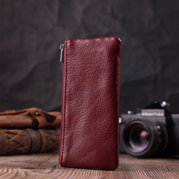 Кожаная ключница на молнии ST Leather 22558 Бордовый 22558 фото