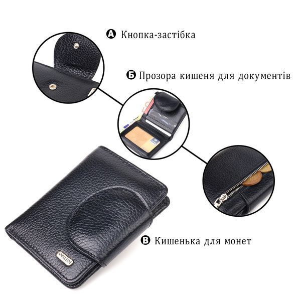 Зручний невеликий жіночий гаманець з натуральної шкіри CANPELLINI 21668 Чорний 21668 фото