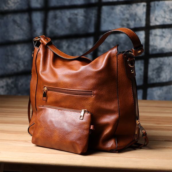 Жіноча сумка великого розміру з екошкіри Vintage sale_15140 Коричневий sale_15140 фото