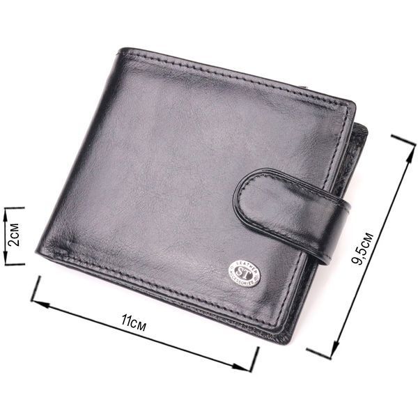 Надежный мужской бумажник из натуральной гладкой кожи ST Leather 19408 Черный 19408 фото