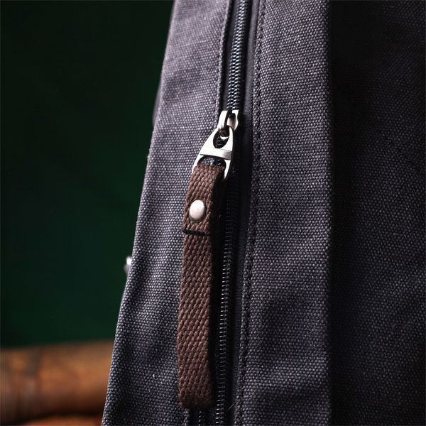 Зручний текстильний рюкзак у стилі мілітарі Vintagе 22179 Чорний 22179 фото