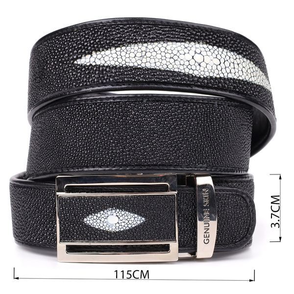 Ремень-автомат STINGRAY LEATHER 18203 из натуральной кожи морского ската Черный 18203 фото