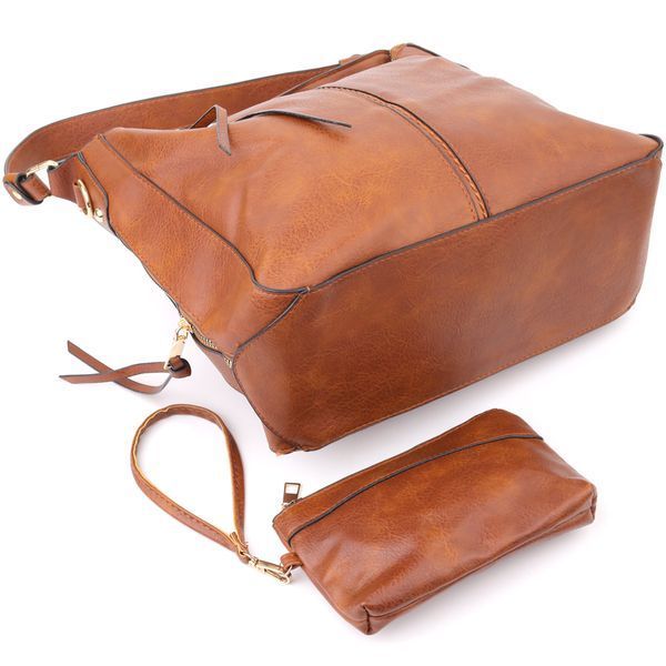 Жіноча сумка великого розміру з екошкіри Vintage sale_15140 Коричневий sale_15140 фото