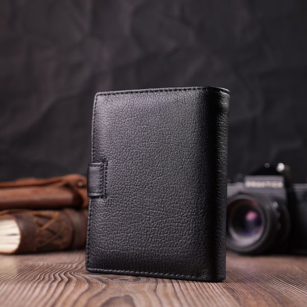 Солидный мужской бумажник из натуральной кожи ST Leather 22467 Черный 22467 фото