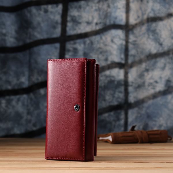 Жіночий гаманець з кишенею для телефону з натуральної шкіри ST Leather 23069 Бордовий 23069 фото