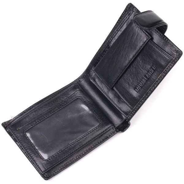 Надежный мужской бумажник из натуральной гладкой кожи ST Leather 19408 Черный 19408 фото