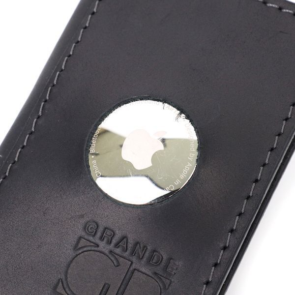 Надійний картхолдер з утримувачем для Apple AirTag з натуральної шкіри GRANDE PELLE 11605 Чорний 11605 фото