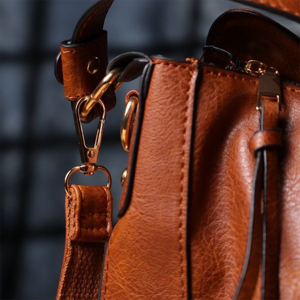 Жіноча сумка великого розміру з екошкіри Vintage sale_15140 Коричневий sale_15140 фото