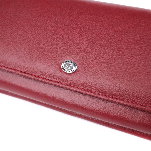 Жіночий гаманець з кишенею для телефону з натуральної шкіри ST Leather 23069 Бордовий 23069 фото