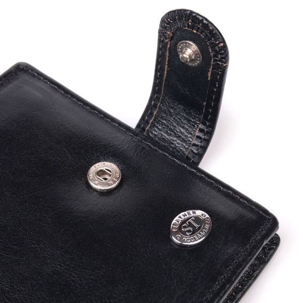 Надежный мужской бумажник из натуральной гладкой кожи ST Leather 19408 Черный 19408 фото