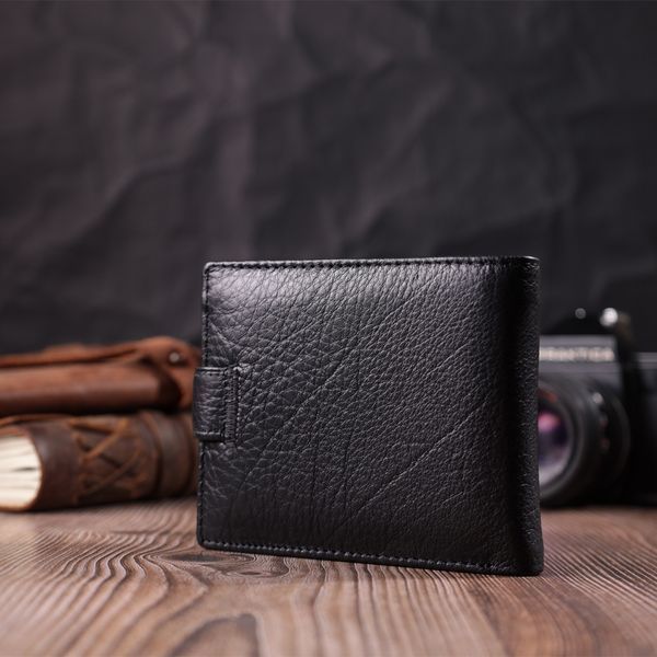 Чоловічий гаманець середнього розміру з натуральної шкіри ST Leather 22484 Чорний 22484 фото