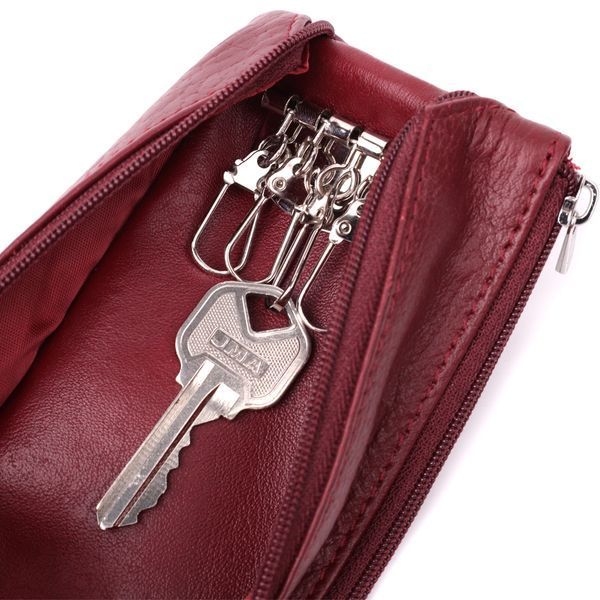 Кожаная ключница на молнии ST Leather 22558 Бордовый 22558 фото
