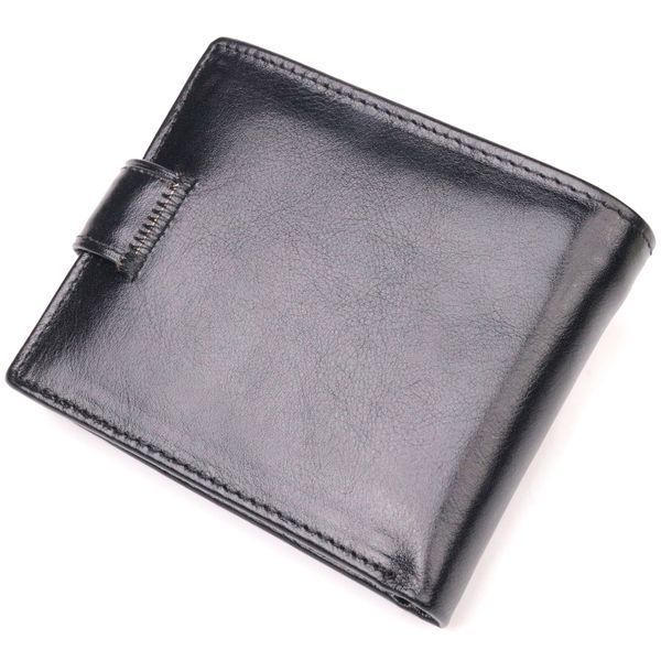 Надежный мужской бумажник из натуральной гладкой кожи ST Leather 19408 Черный 19408 фото