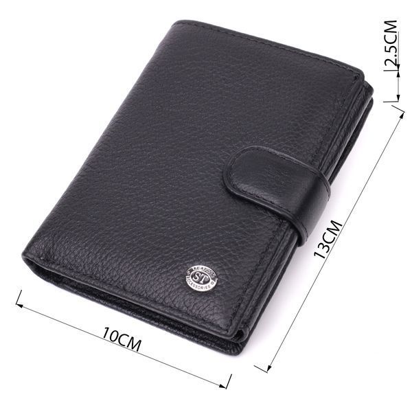 Солидный мужской бумажник из натуральной кожи ST Leather 22467 Черный 22467 фото