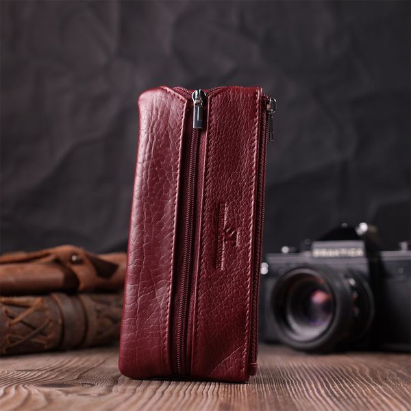 Кожаная ключница на молнии ST Leather 22558 Бордовый 22558 фото
