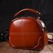 Удобная глянцевая сумка на плечо из натуральной кожи 22129 Vintage Коричневая 22129 фото 7