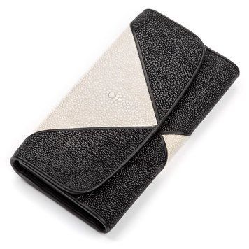 Кошелек женский STINGRAY LEATHER 18103 из натуральной кожи морского ската Черный 18103 фото