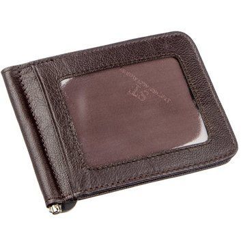 Зручний чоловічий Затискач для купюр ST Leather 18938 Коричневий 18938 фото