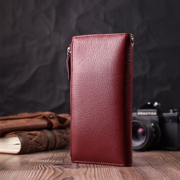 Вертикальний жіночий гаманець-клатч із натуральної шкіри ST Leather 22535 Бордовий 22535 фото