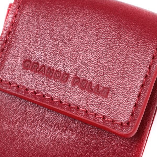 Яркая женская ключница футляр из натуральной кожи GRANDE PELLE 22569 Красный 22569 фото