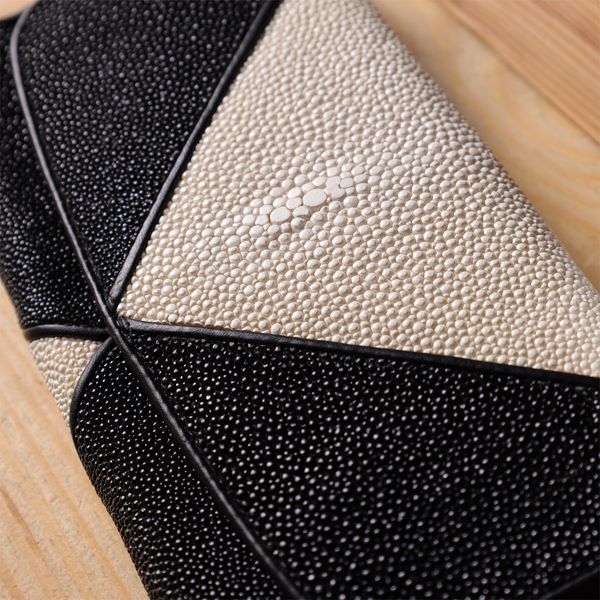 Гаманець жіночий STINGRAY LEATHER 18103 з натуральної шкіри морського ската Чорний 18103 фото