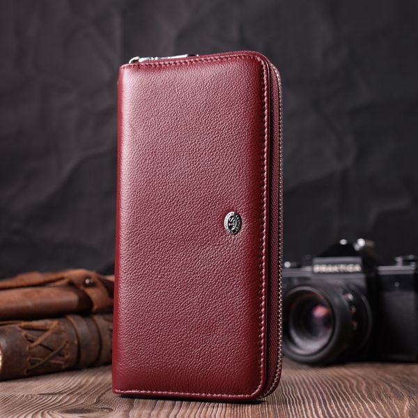 Кошелек-клатч для женщин на одно отделение из натуральной кожи ST Leather 22560 Бордовый 22560 фото