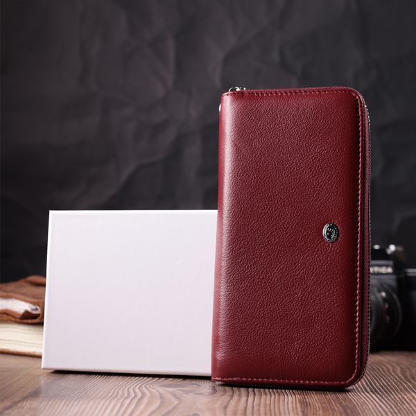 Кошелек-клатч для женщин на одно отделение из натуральной кожи ST Leather 22560 Бордовый 22560 фото