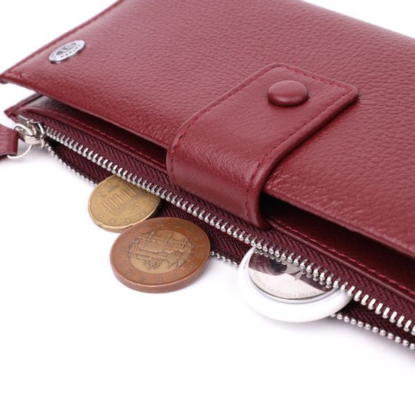 Вертикальний жіночий гаманець-клатч із натуральної шкіри ST Leather 22535 Бордовий 22535 фото
