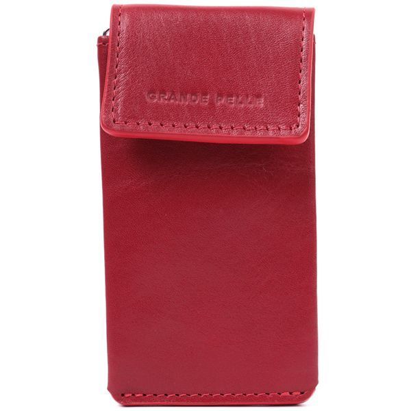 Яркая женская ключница футляр из натуральной кожи GRANDE PELLE 22569 Красный 22569 фото