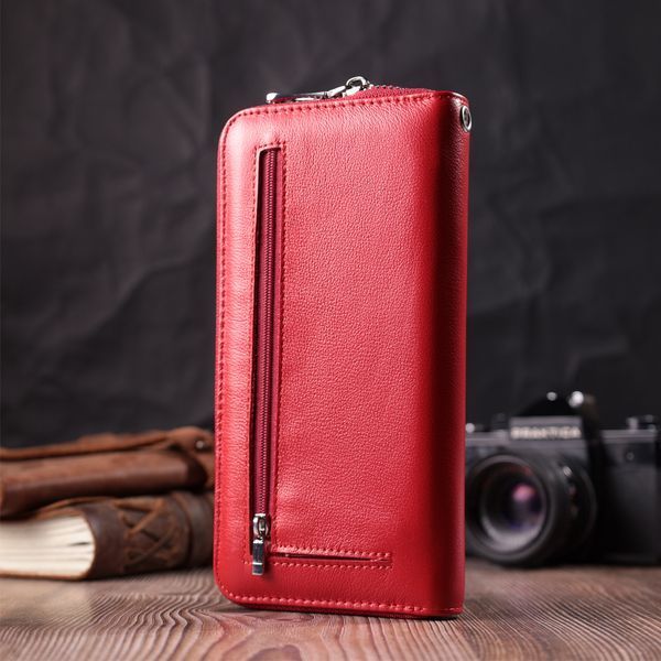 Стильный кошелек-клатч для женщин на одно отделение из натуральной кожи ST Leather 22561 Красный 22561 фото
