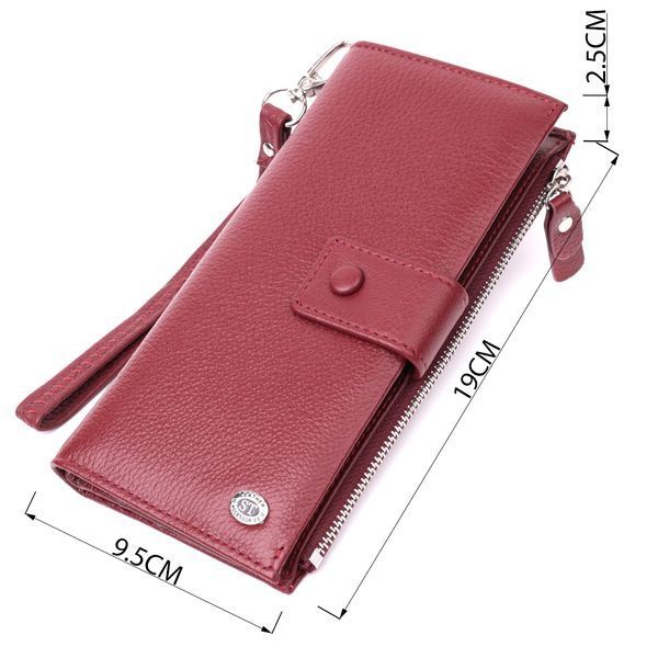 Вертикальний жіночий гаманець-клатч із натуральної шкіри ST Leather 22535 Бордовий 22535 фото
