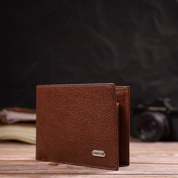 Гаманець для стильних чоловіків без застібки з натуральної шкіри CANPELLINI 21765 Світло-коричневий 21765 фото