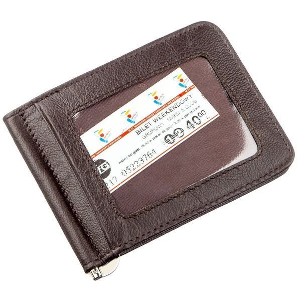 Зручний чоловічий Затискач для купюр ST Leather 18938 Коричневий 18938 фото