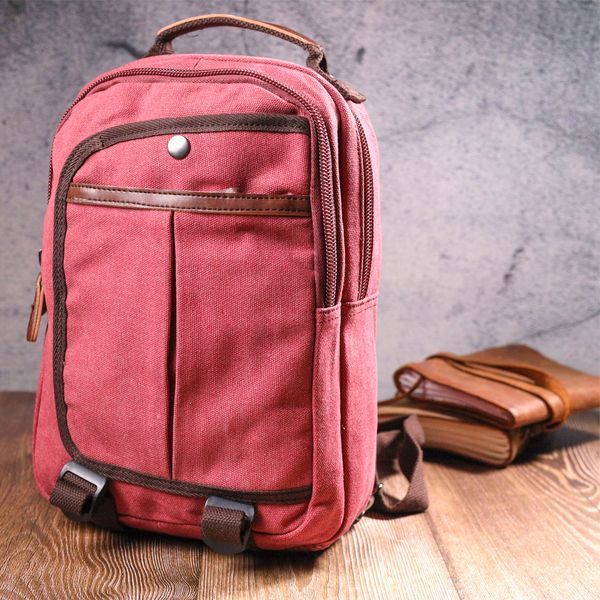 Оригинальный рюкзак из текстиля 21256 Vintage Малиновый 21256 фото