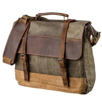 Ретро портфель комбінований Vintage 20117 Світло-сірий 20117 фото