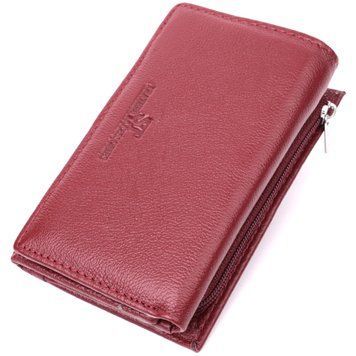 Шкіряний жіночий гаманець у три додавання ST Leather 22489 Бордовий 22489 фото