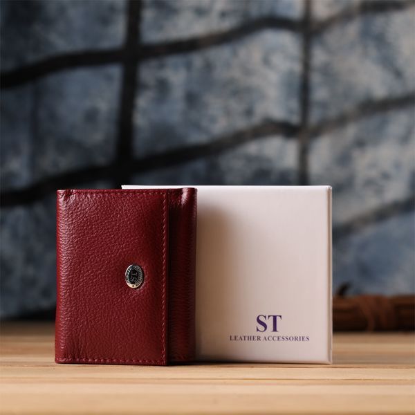 Мініатюрний жіночий гаманець із натуральної шкіри ST Leather 23082 Бордовий 23082 фото