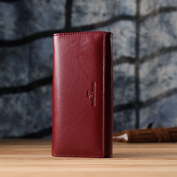 Елегантний гаманець у два складення з натуральної шкіри ST Leather 23065 Бордовий 23065 фото