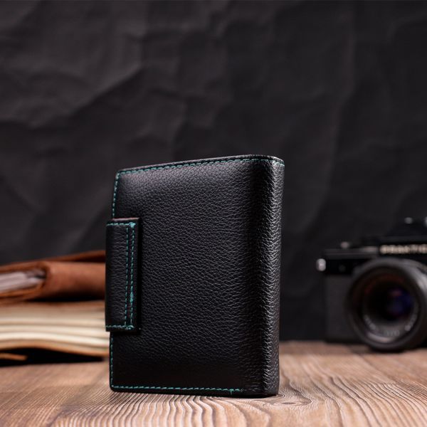 Портмоне для женщин в классическом цвете с интересной монетницей ST Leather 19449 Черный 19449 фото