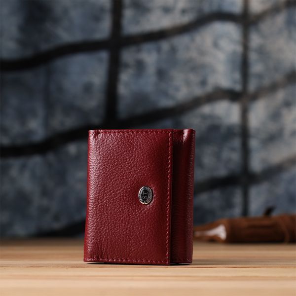 Мініатюрний жіночий гаманець із натуральної шкіри ST Leather 23082 Бордовий 23082 фото